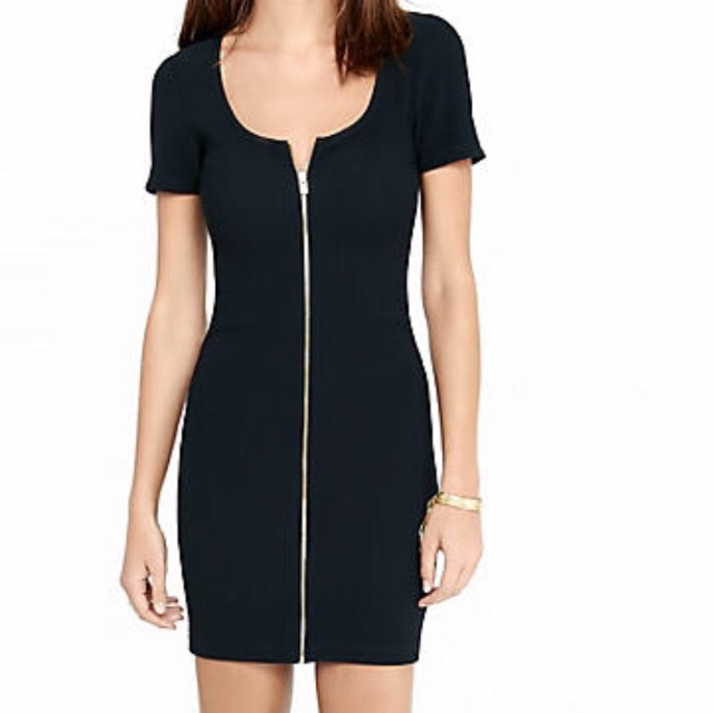 Express Black Ribbed Sheath Dress